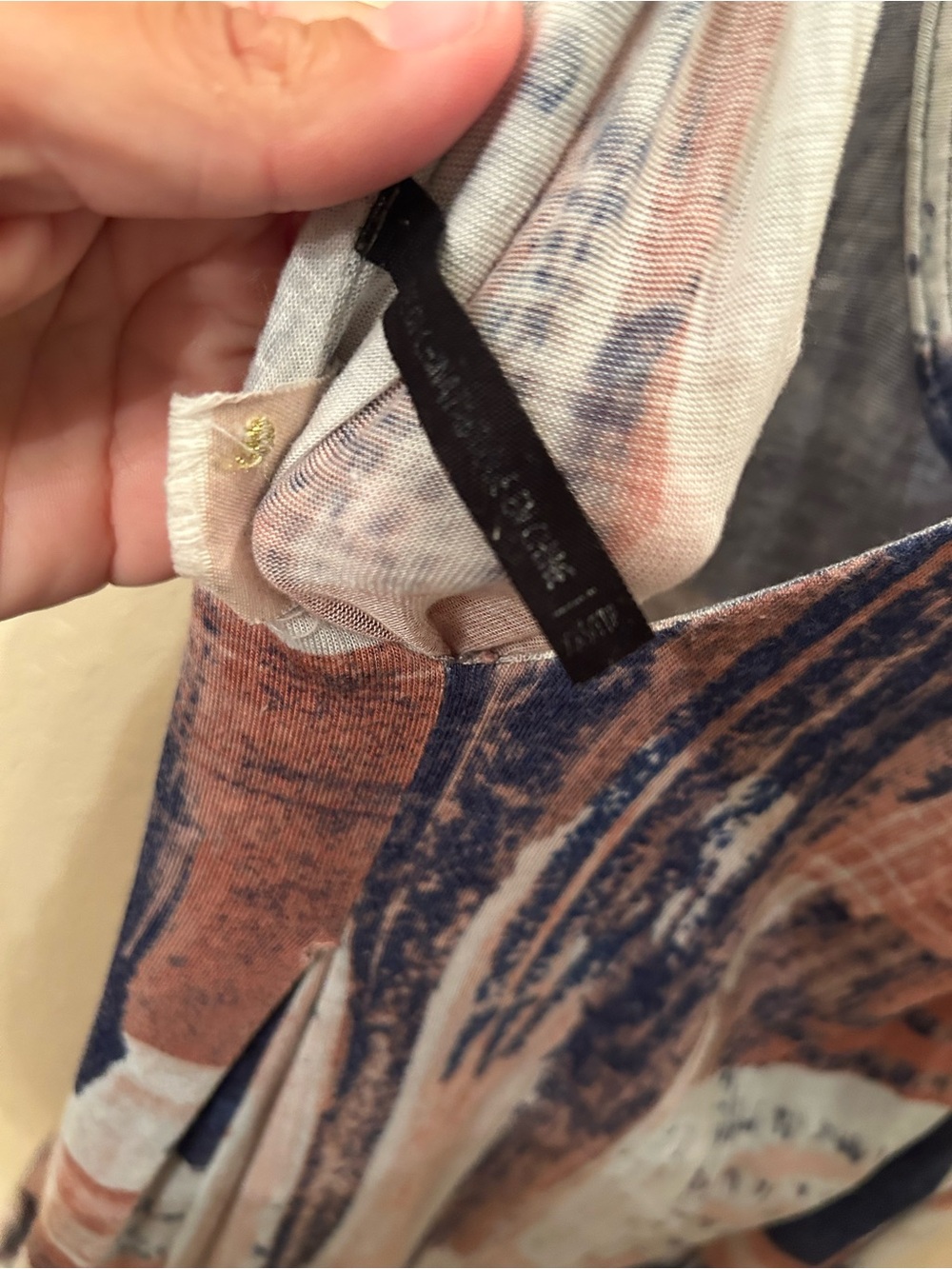 Abstract Print Tank Top - Navy & Rust - Picture 5 of 5